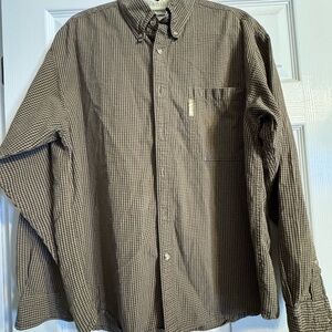 Columbia Men’s Large Long Sleeve Button Down Shirt Brown Plaid Worn Once